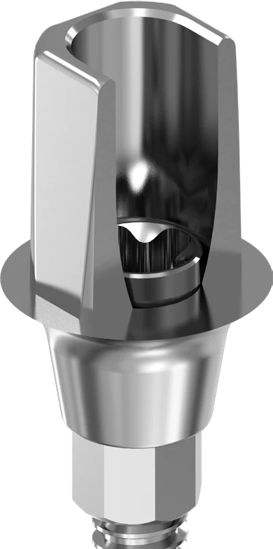 Flex Ti-Base abutment with its square-cut post and angled screw channel